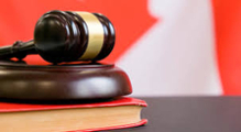 Gavel and Canadian flag