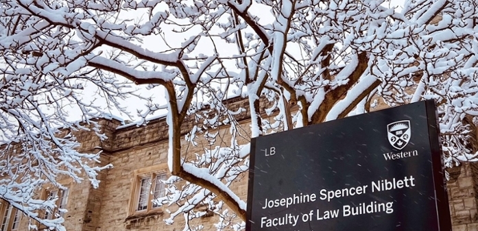 Faculty of Law building in winter